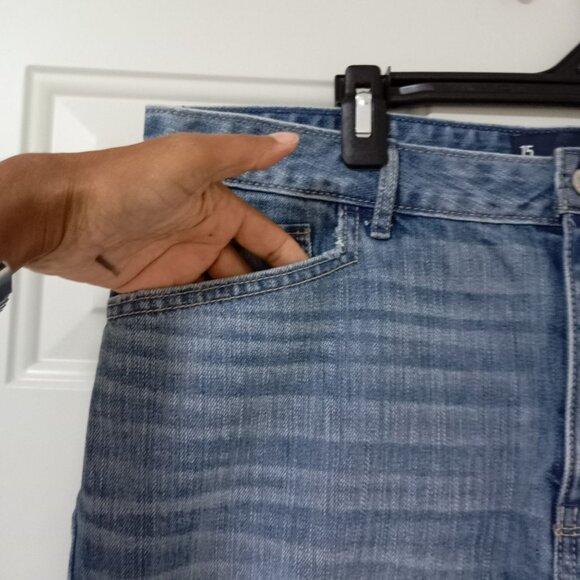 Hollister 5 Pockets Skirt Womens Y2K Distressed Denim Mini Size 15 - Picture 2 of 7